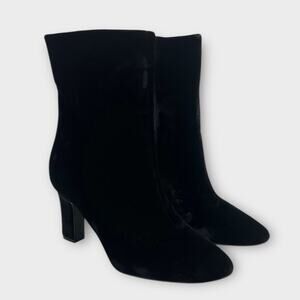 Lauren Ralph Lauren Bridgett Black Velvet Heel Booties Size 7.5